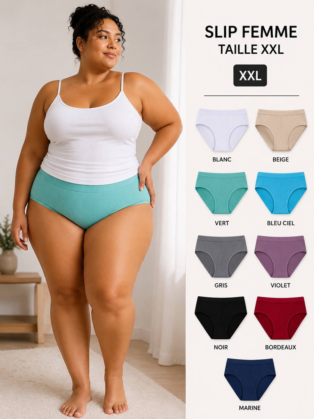 Pack Classique Absolu - 12 Slips en pur coton stretch