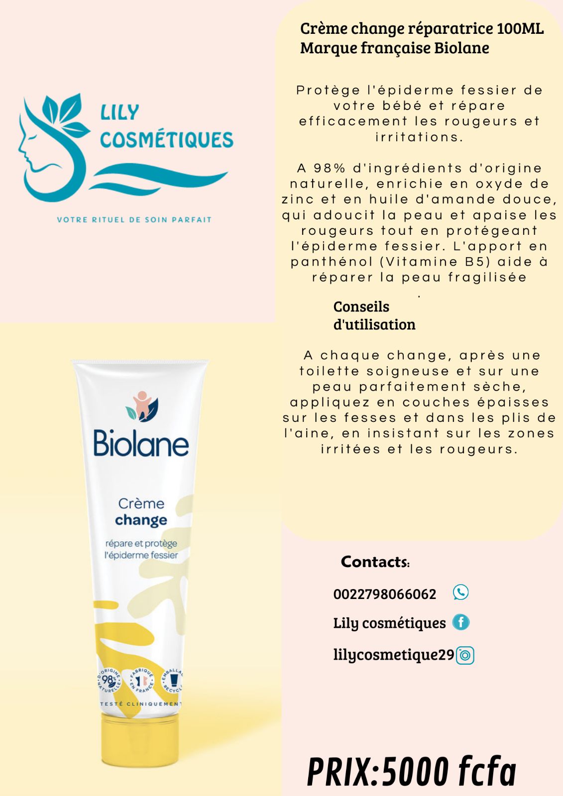 Biolane crème change reparatrice