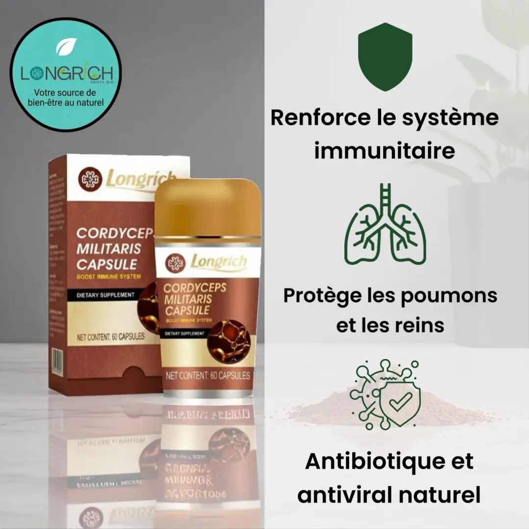 Cordyceps Militaris Longrich – Antibiotique Naturel Immunité et Protection Poumons Reins — photo 2