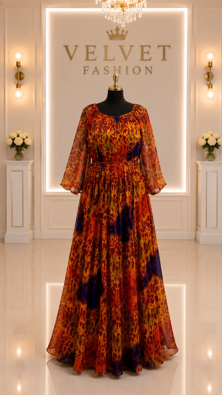 Robe ovale en satin